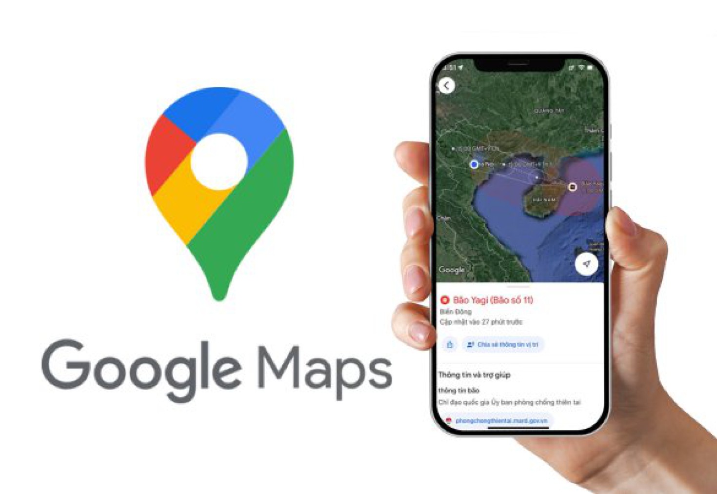 Google Maps bổ sung nhiều tính năng cảnh báo cơn bão số 3 YAGI