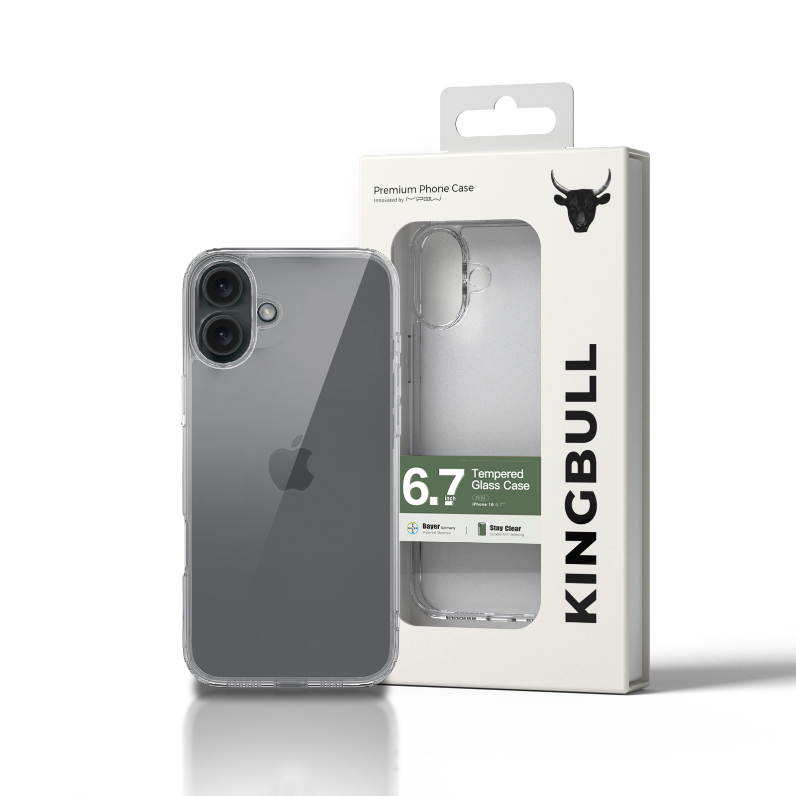 Ốp lưng trong suốt iPhone 16 Plus 6.7” Mipow Transparent Case – PS16D-CR 