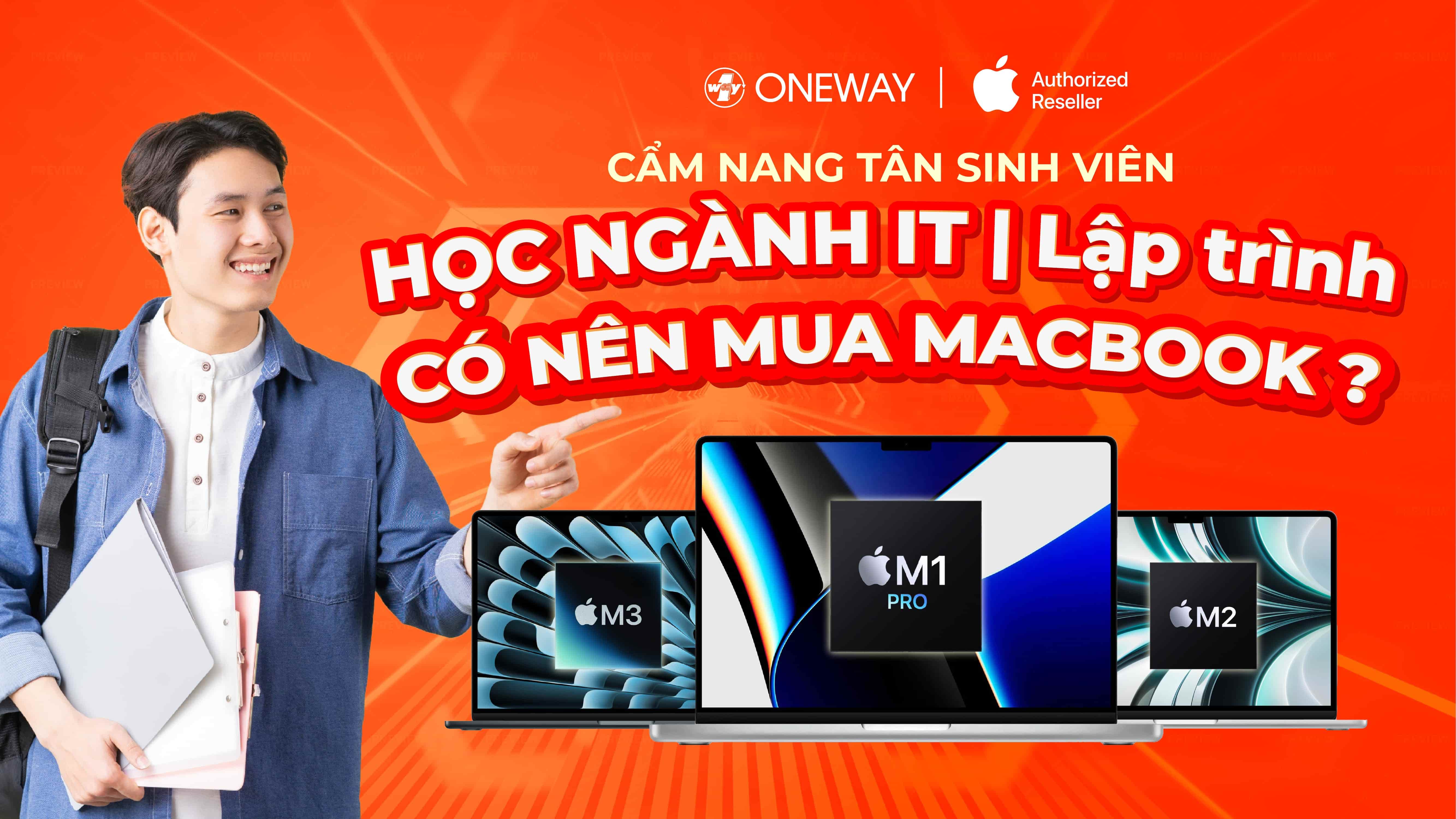 MacBook cho sinh viên IT đang lập trình