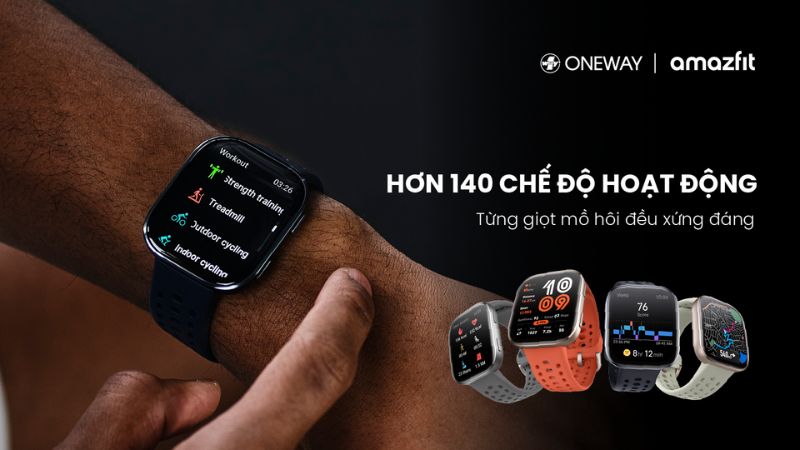 Đồng hồ Amazfit Bip 6 có hơn 140 chế độ tập luyện