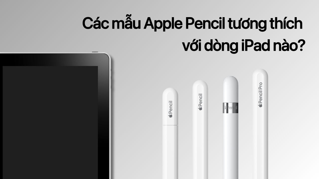 Tổng hợp các loại Apple Pencil tương thích với những dòng iPad nào?