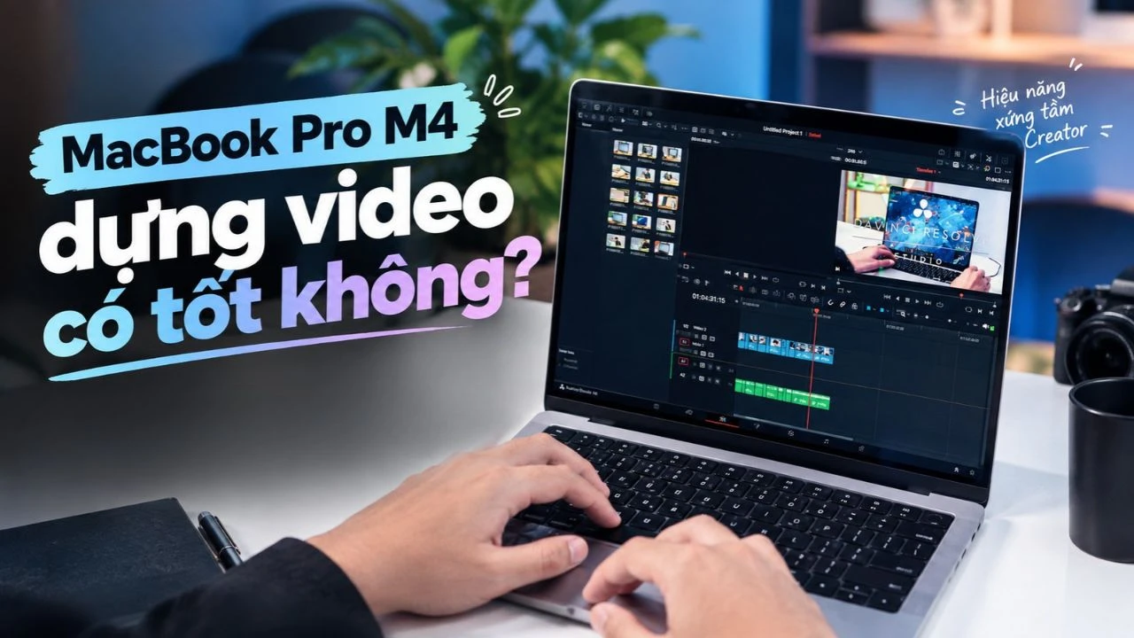 MacBook Pro M4 dựng video có tốt không? Khả năng xử lý video thực tế