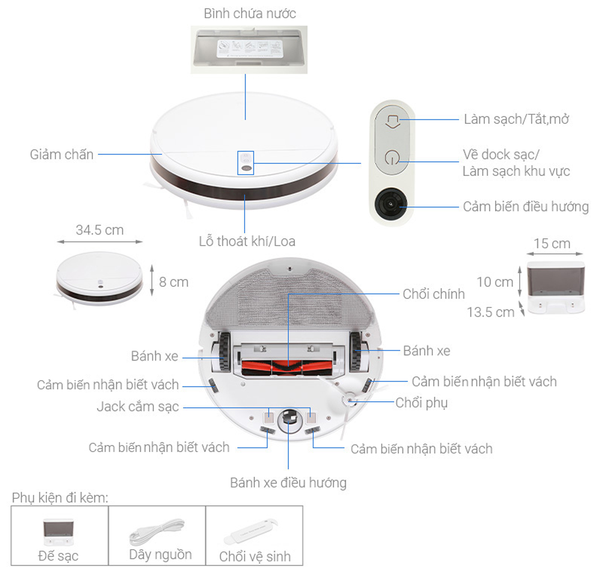 Robot hút bụi Xiaomi Vacuum Mop 2 Lite