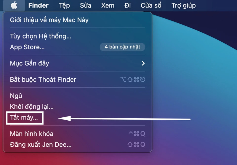 Tắt hoàn toàn MacBook M1 khi bị lỗi Bluetooth.