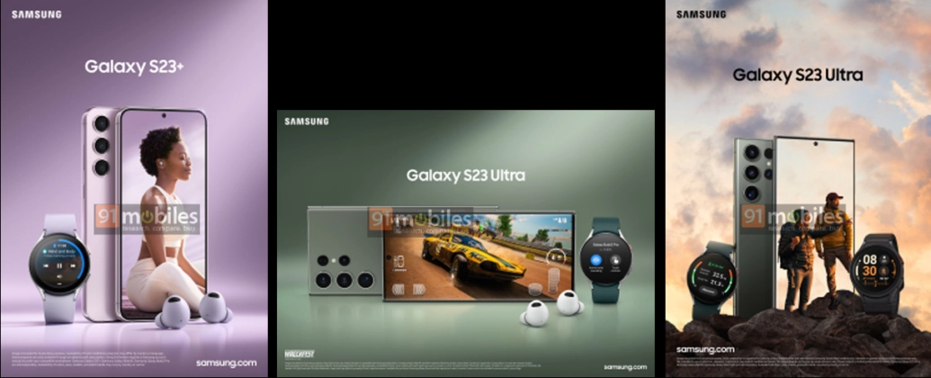Poster quảng cáo Samsung Galaxy S23+ và Galaxy S23 Ultra
