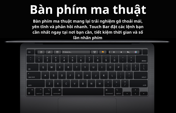 MacBook M2 Pro mới sử dụng bàn phím ma thuật (magic keyboard) 