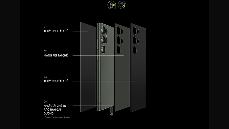 Samsung Galaxy S23 Ultra sử dụng vật liệu bền vững, thân thiện với môi trường (Ảnh: Samsung)