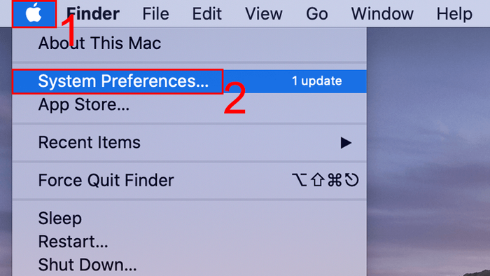 Chọn mục System Preferences