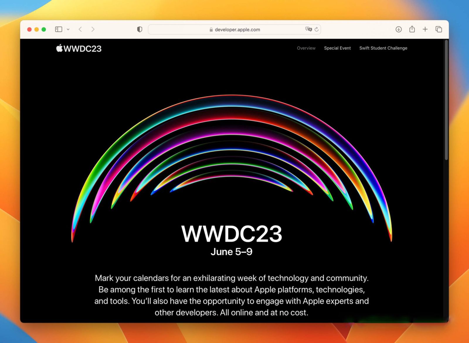 Apple ấn định thời gian tổ chức WWDC 2023 vào ngày 5-9 tháng 6