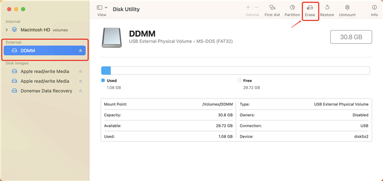 Đổi tên và định dạng USB