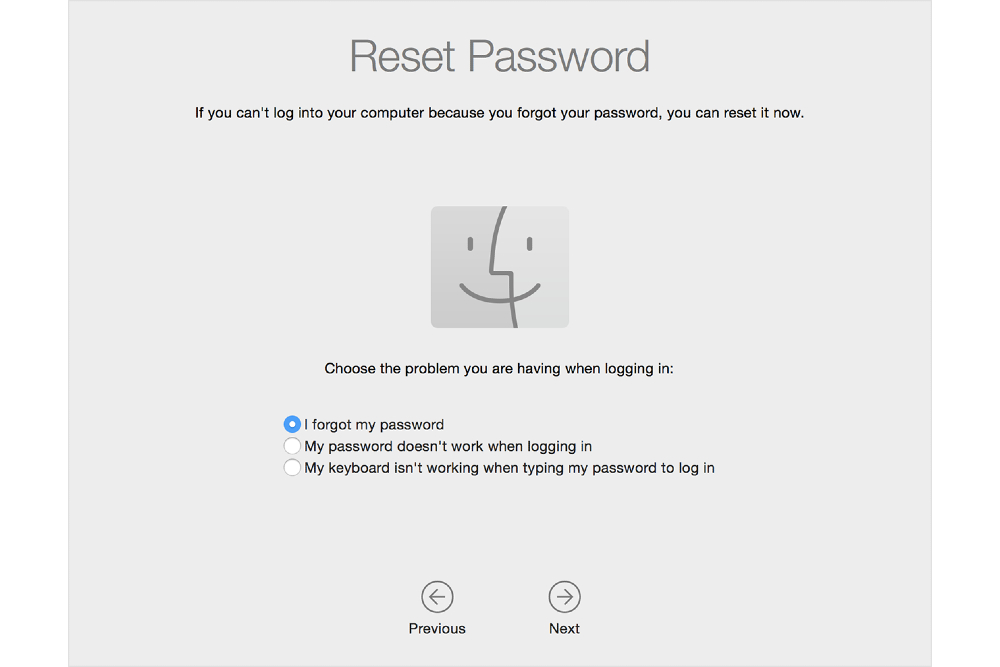 Tại giao diện màn hình Reset Password tích vào ô I forgot my password (Tôi đã quên mật khẩu)
