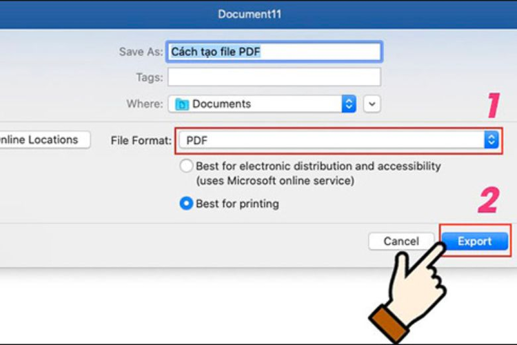 Cuối cùng, bạn bấm “Export” để hoàn thành thao tác chuyển file word sang PDF