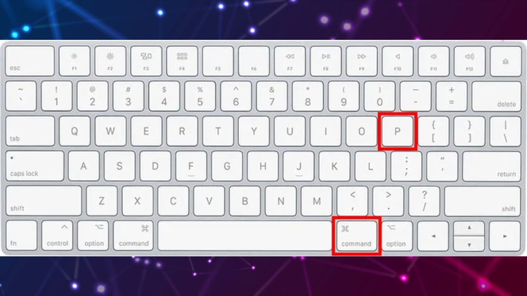 Sau khi mở file word bạn nhấn tổ hợp phím “Command + P” 