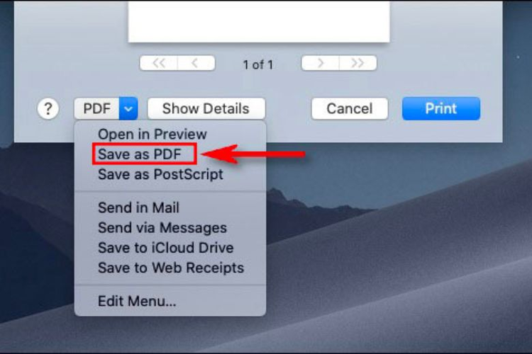 Chọn “Save as” để chọn vị trí lưu file PDF vừa mới thực hiện chuyển đổi