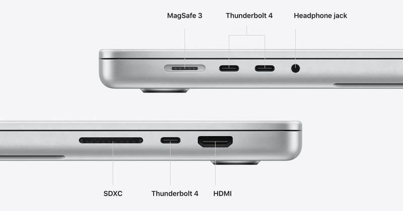 Cổng kết nối trên MacBook Pro M2 16 inch