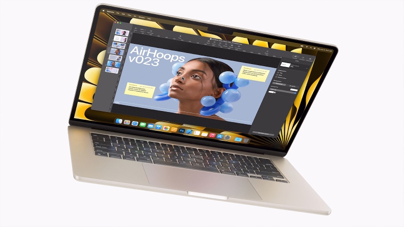 Ổ cứng SSD 512GB trên MacBook Air M2 16GB giúp máy khởi động chỉ trong vài giây, mở ứng dụng tức thì và lưu trữ tài liệu thoải mái 