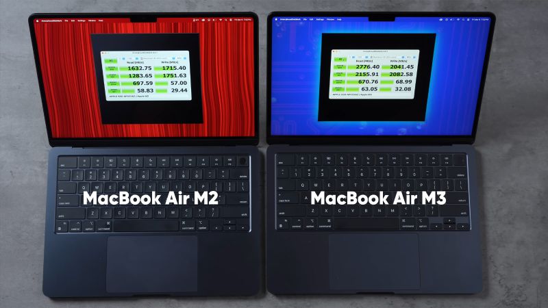 Kiểm tra tốc độ đọc/ghi SSD trên MacBook Air M2 và M3