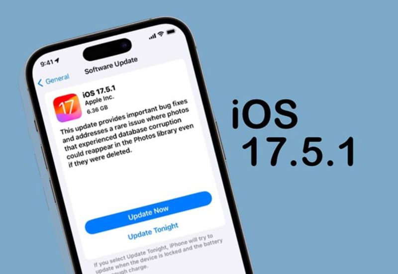 Phiên bản iOS 17.5.1 để khác phục lỗi trên phiên bản 17.5